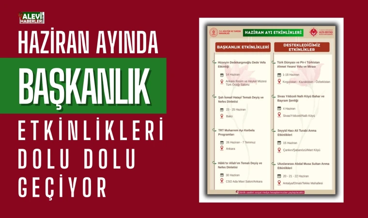 Alevi-Bektaşi Kültür ve Cemevi Başkanlığı, Haziran 2025 etkinlikleri