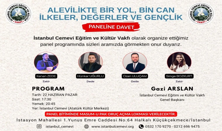 İstanbul Cemevi Eğitim ve Kültür Vakfı'ndan panel duyurusu