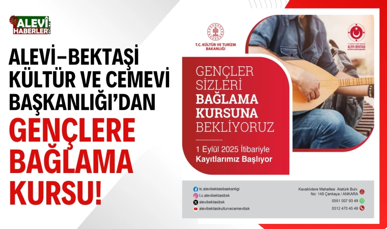 Alevi Bektaşi Kültür ve Cemevi Başkanlığı'ndan gençlere bağlama kursu