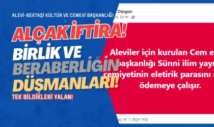 Yeni iftira: Cemevi olmayan STK’nın elektriği ödeniyor!