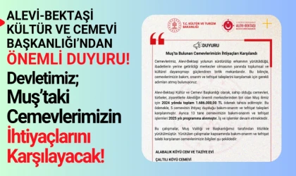 Alevi-Bektaşi Kültür ve Cemevi Başkanlığı’ndan önemli duyuru!