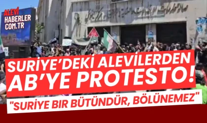 Aleviler, Suriye'nin birliği ve bütünlüğüne sahip çıkarak yaptırım kararını protesto etti