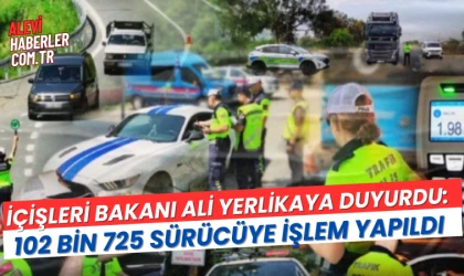Alkollü araç kullanımı nedeniyle 102 bin 725 sürücüye işlem yapıldı