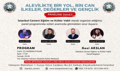 İstanbul Cemevi Eğitim ve Kültür Vakfı'ndan panel duyurusu