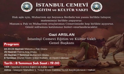 İstanbul Cemevi Eğitim ve Kültür Vakfı'ndan Muharrem Ayı etkinlikleri