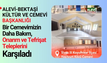Sivas Yeşilyurt Köyü Cemevi’nde yenileme ve iyileştirme çalışmaları tamamlandı
