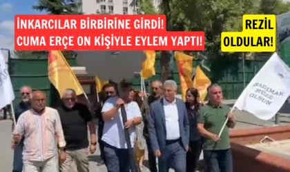 İnkarcılar 10 kişiyle eylem yaptı, rezil oldular!