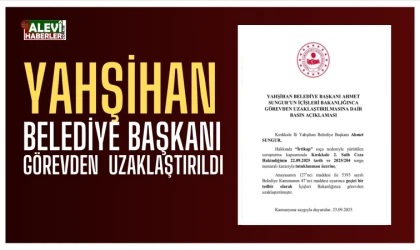 İçişleri Bakanlığı duyurdu: Yahşihan Belediye Başkanı görevden uzaklaştırıldı