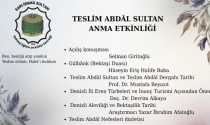 Teslim Abdâl Sultan Anma Etkinliği 2 Kasım’da Denizli'de