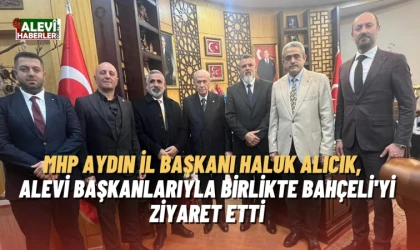 MHP Aydın İl Başkanı Haluk Alıcık, Alevi başkanlarla birlikte Bahçeli'yi ziyaret etti